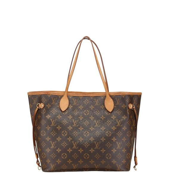 LOUIS VUITTON Brown Monogram Leather Neverfull MM Tote Bag - Picture 1 of 9